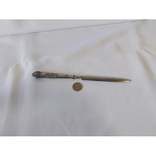 45 - HM Silver handled letter opener c1987