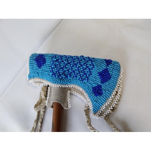 7 - Native America style Tomahawk with beaded cover