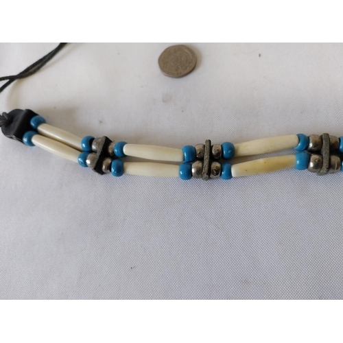 74 - Native America style beaded neck choker