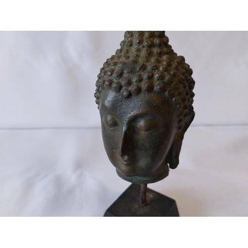 93 - bronze buddha head statue