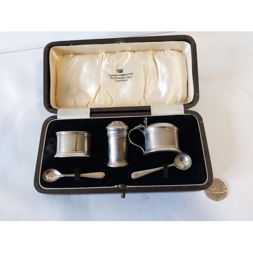 123 - HM Silver cruet set c1933