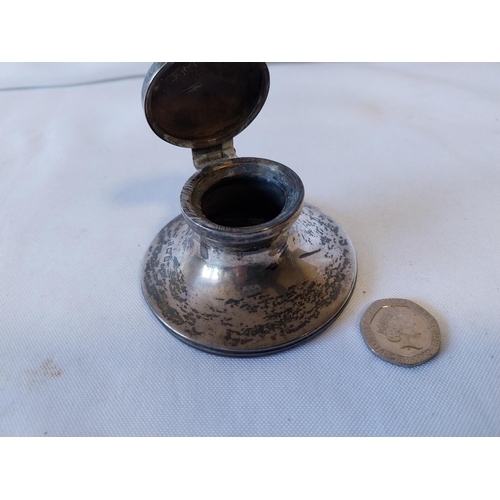 129 - HM Silver inkwell c1911