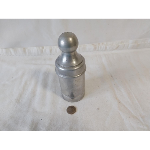 159 - antique French travel cologne bottle in metal case