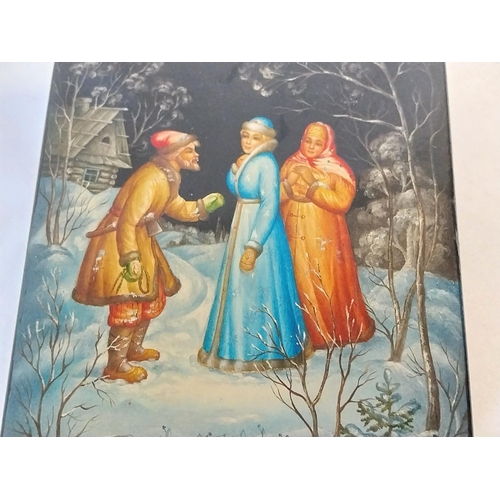 191 - Russian lacquered box handpainted & signed