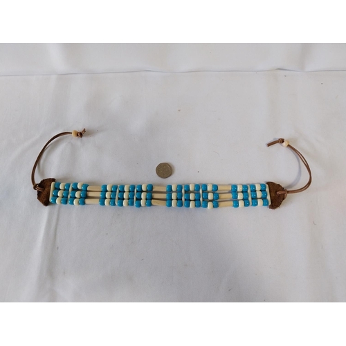 25 - Native America style beaded neck choker