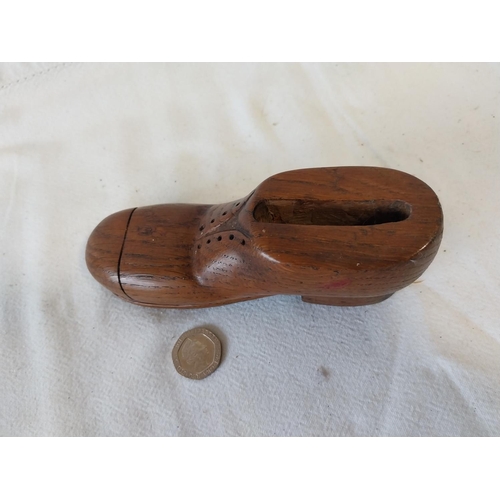 253 - antique wooden shoe