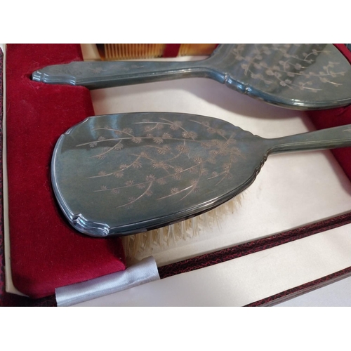 73 - HM Silver 4 piece dressing table set c1977