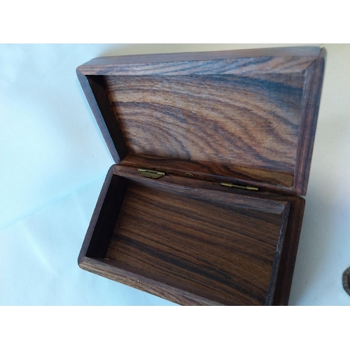 77 - wooden box inlaid with brass