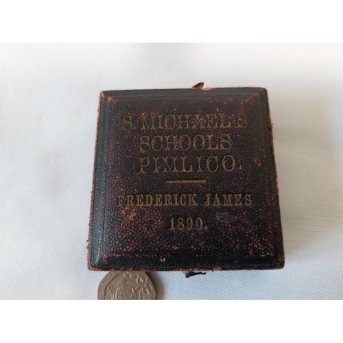 1 - St Michaels School Pimlico medal c1890 cased