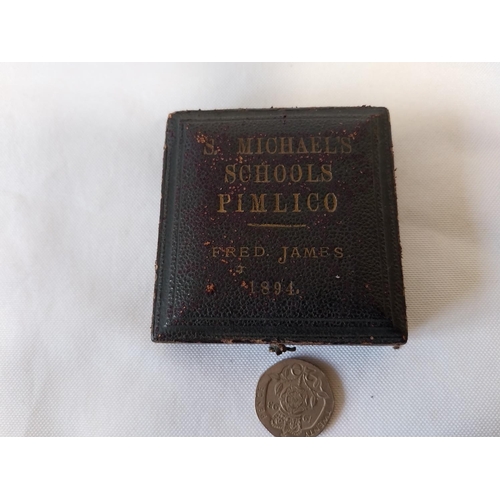 2 - St Michaels School Pimlico medal c1894 cased