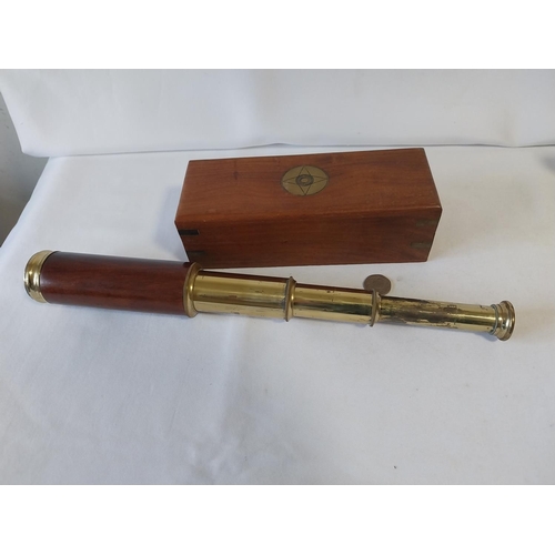 101 - boxed brass 3 drawer telescope