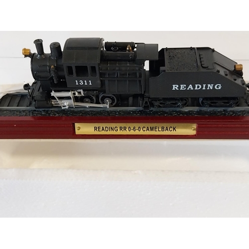 119 - Atlas Editions static model train OO gauge mint in box Reading RR 0-6-0 Camelback