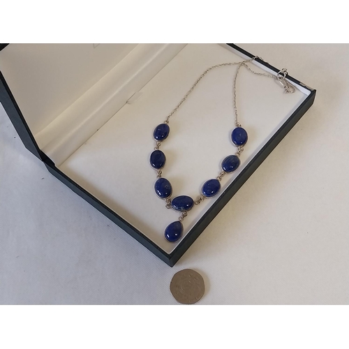 135 - 925 Silver & blue quartz necklace