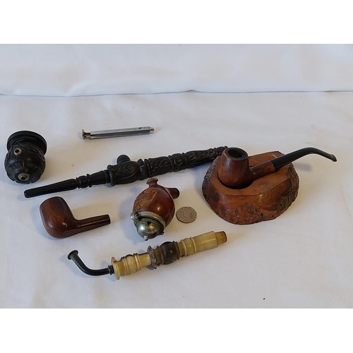 167 - vintage smokers pipe including parts & stand