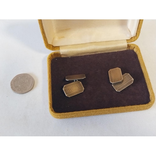 182 - 9ct gold on silver cufflinks