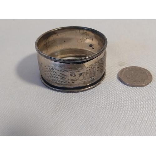 25 - HM Silver napkin ring c1963