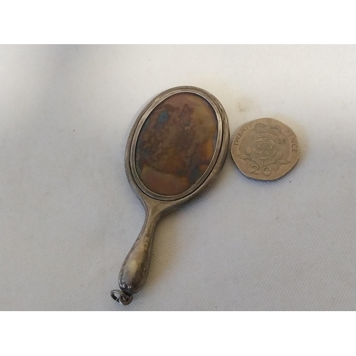 33 - HM silver miniature mirror c1915