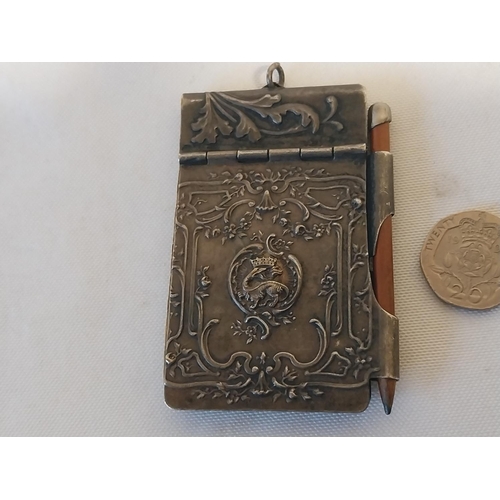 41 - Silver antique notebook with pencil