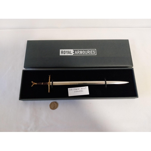 86 - Royal Armouries replica sword letter opener boxed