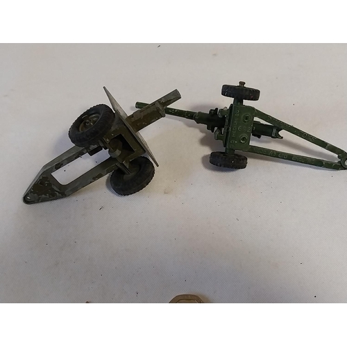 274 - 2 vintage Military diecast cannons