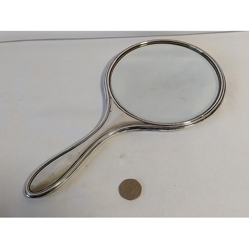 67 - HM Silver hand mirror c1926