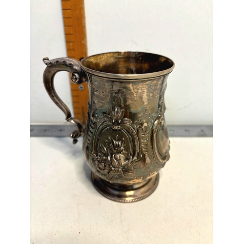 100A - HM Silver 301 gram Victorian Tankard c1865