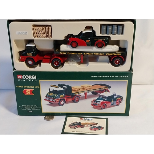 105 - Corgi Classics Limited Edition Morris 1000 Pick-up with barrels platform trailer with pallets