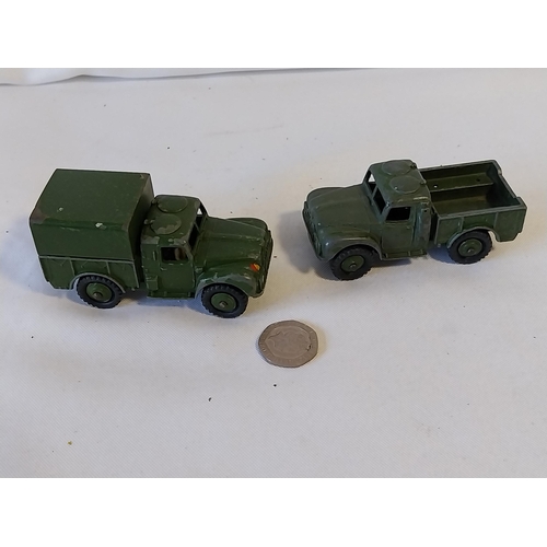 151 - vintage Military Dinky diecast 2 1 Ton Cargo Trucks