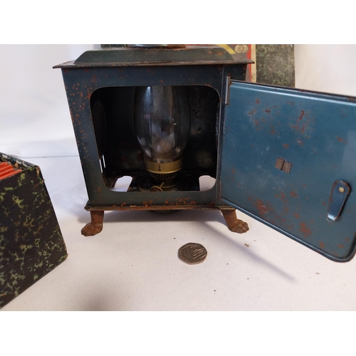 190 - antique Magic Lantern complete with burner lens & mixed slides