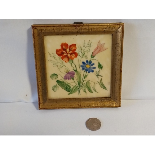 43 - vintage hand painted ceramic tile