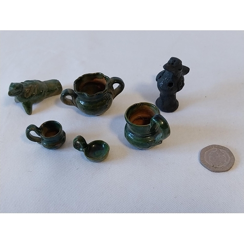 168 - 6 miniature pottery items