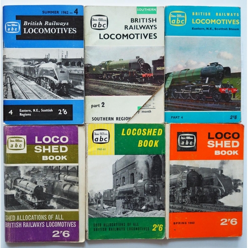 104 - Railwayana Paper. Six Ian Allan ABC`s consisting of: BR locomotives Summer 1962-4, unmarked v.good c... 