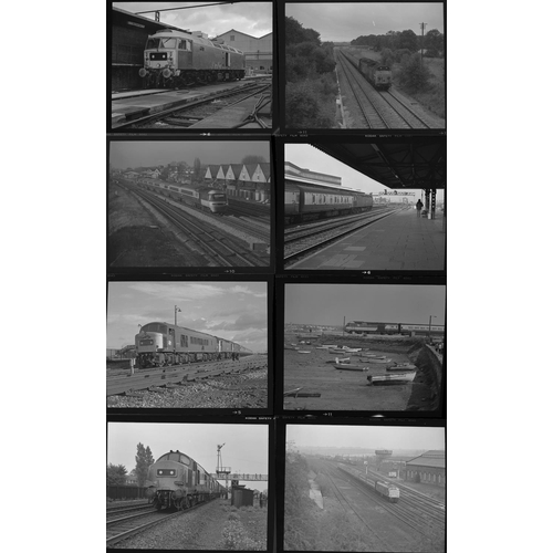 210 - Railway black & white medium format negatives, approx. 100. An assortment of modern traction photogr... 