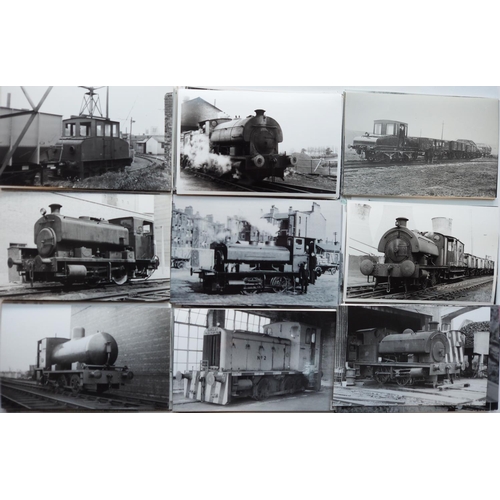 365 - Mainly Industrial steam (a few diesel/electric) black & white postcard size prints, approx. 130. A g... 