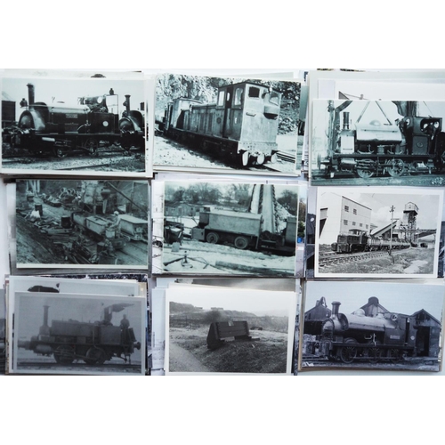 373 - Industrial Railways and locomotives black & white prints, postcard size and smaller, approx. 250. A ... 