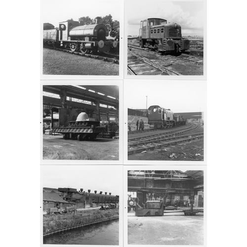 377 - Industrial locomotives and sites. Black & white prints, 3.25