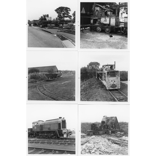 377 - Industrial locomotives and sites. Black & white prints, 3.25