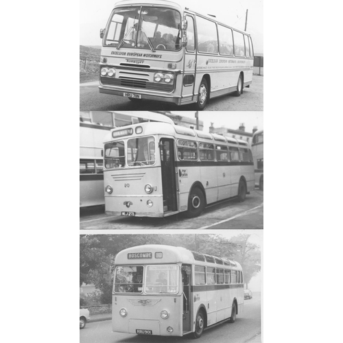 46 - U.K.Bus, Black & White & colour postcard size prints, approx. 200. A good record of bus types in the... 