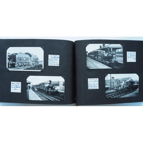 80 - Railway black & white prints enclosed in a photo album. The album contains many prints taken from th... 