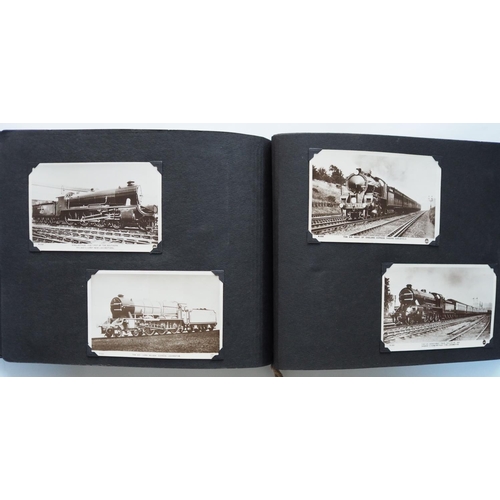 80 - Railway black & white prints enclosed in a photo album. The album contains many prints taken from th... 