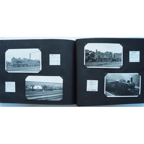 80 - Railway black & white prints enclosed in a photo album. The album contains many prints taken from th... 