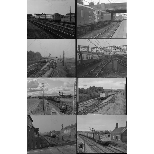 104 - Approx. 150 Modern Traction, mixed format black & white negatives. An assortment of diesels and elec... 