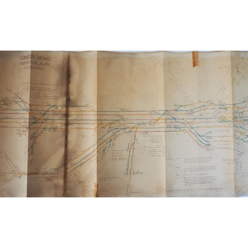 308 - Two signal box diagrams from Manchester London Road.
One shows pre-modernisation and is hand coloure... 