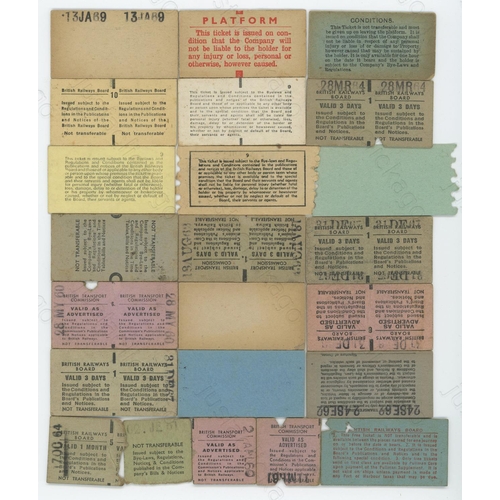 356 - A small selection of railway tickets, comprising 19 whole and 4 half tickets. All are Edmundson card... 