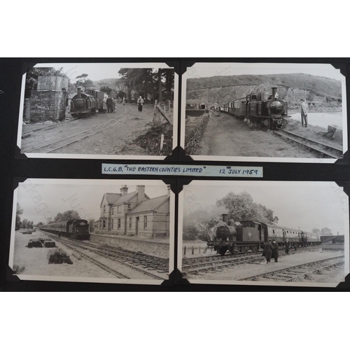 391 - An album of black & white postcard size prints, approx. 135. Many taken from the negatives in earlie... 