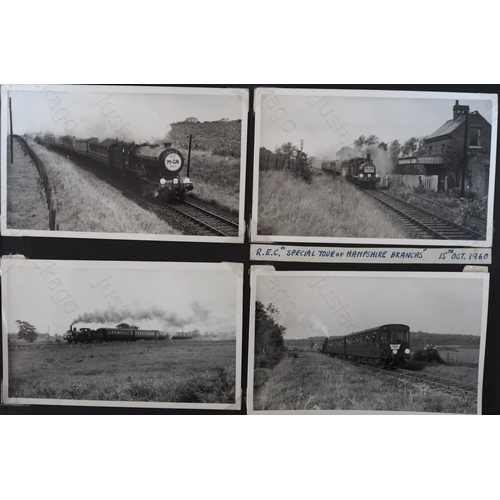 391 - An album of black & white postcard size prints, approx. 135. Many taken from the negatives in earlie... 