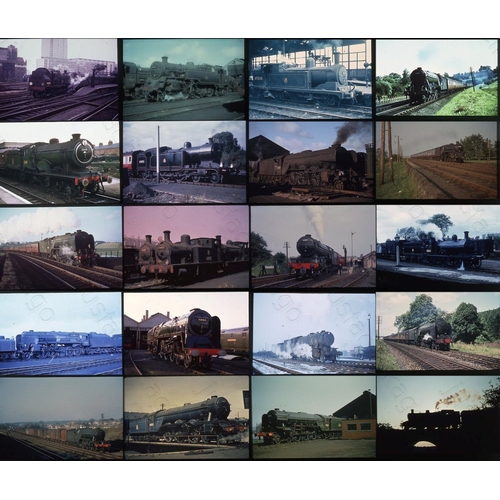 420 - Approx. 64 duplicate colour slides, all steam. This assortment comprises  40 BR(E), LNE, NE, Sc dupl... 