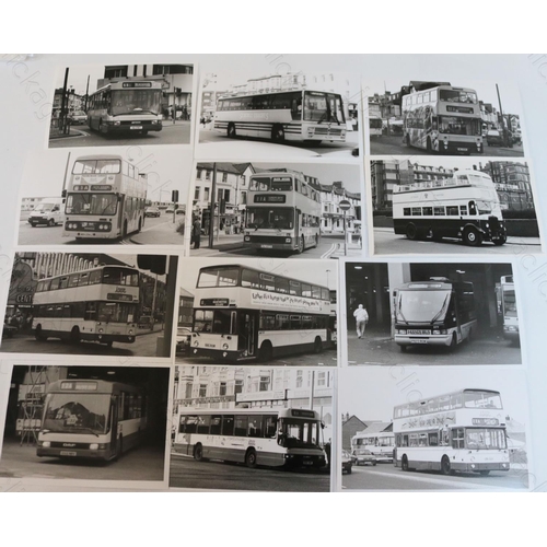 424 - Approx. 200 postcard size black & white and a few colour prints.
A good selection of UK Bus types in... 