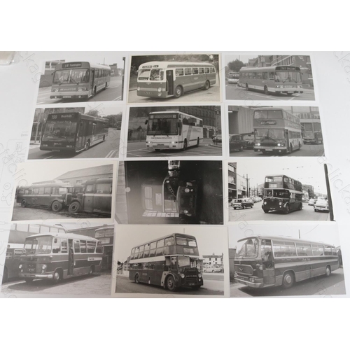 425 - Approx. 200 postcard size black & white and a few colour prints.
A good selection of UK Bus types in... 