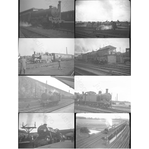 111 - Ex LMS Steam, original black and white negatives. Approx. 100 mixed format  only. Locations noted: N... 